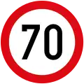 Maximum speed limit (70 km/h)