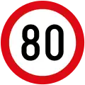 Maximum speed limit (80 km/h)