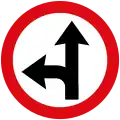 Turn left or straight ahead