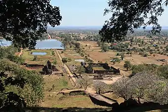 View from near the top of Wat Phou