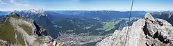 Mittenwald seen from Westliche Karwendelspitze