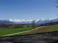 Great view from Kirchdorf: Alps of the Bernese Oberland.