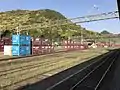 View of platform 3. Note the sidings and containers of the Arita ORS.