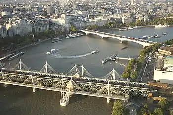 Image 16Rail, road and river traffic, seen from the London Eye.