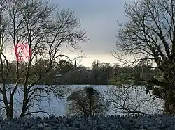 Killinasoolagh church from across Lough Gash