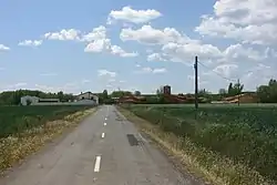 View of the entrance to Villaselán, León, Spain