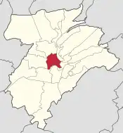 Map of Luxembourg City, with Kirchberg highlighted