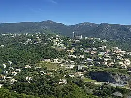 The church of Santa Lucia and the surrounding buildings, in Ville-di-Pietrabugno