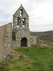 The bell tower of the church in Villemus