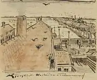 Sketch of Roofs Seen from the Artist's Attic Window in letter 251 (F-, JH157)