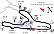 South Course1.650 mi (2.655 km)12 turns