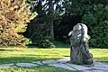 Carved wooden statue of Linnaeus in Visby