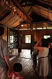 A group of tourist visiting the "House of Skulls" in Monsopiad Cultural Village, Penampang.