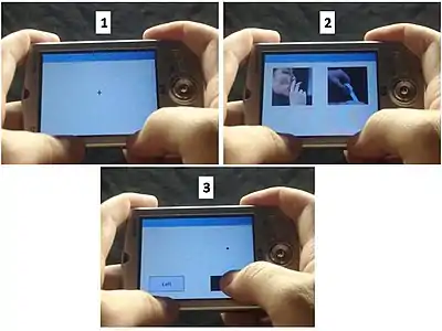 A PDA with images of smoking and neutral cues is presented.