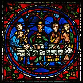 Detail of a 13th-century window from Chartres Cathedral