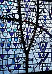 Detail of the stained glass in Montjuïc Center (1981), color glass and concrete, Girona.