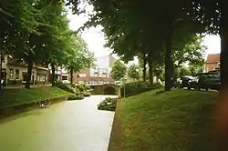 The river Vliet flowing through Rijnsburg's old village centre