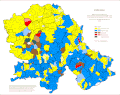 Religious structure of Vojvodina by settlements 1910. (present territorial organization)