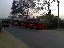 Volvo buses at Gottigere, Bannerghatta Road