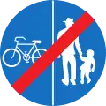 17a- d: End of Track only for cycles & pedestrians (separated tracks)