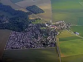 An aerial view of Auvillers in Neuilly-sous-Clermont