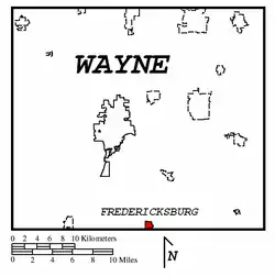 Location within Wayne County