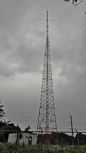 WCEV's tower and transmitter building in South Lawndale