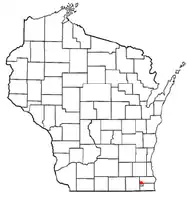 Location of the Town of Burlington (town), Wisconsin