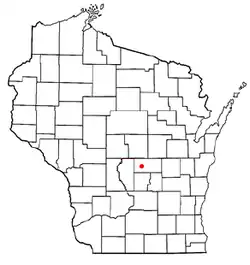 Location of Deerfield, Waushara County, Wisconsin