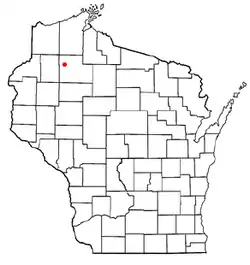 Location of Hayward (town), Wisconsin