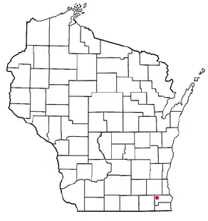 Location of Waterford (town), Wisconsin