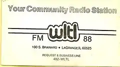 WLTL business card, circa 1987