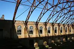 The burnt out remains of the Main Hall.