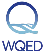 Stylized letter Q above WQED