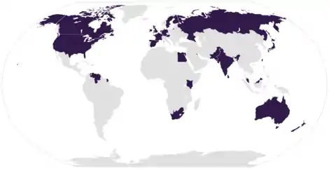 Map of the participating nations