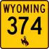 Wyoming Highway 374 marker