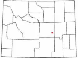 Location of Casper Mountain, Wyoming