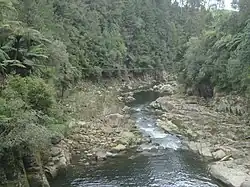 Wairoa River near McLaren Falls drains the northern Mamaku Ranges