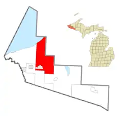 Location within Gogebic County