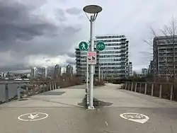 East view of False Creek Trail