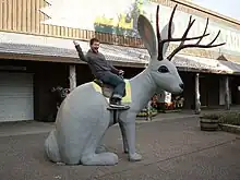 Wall Drug Jackalope, man for size reference