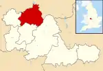 Walsall shown within the West Midlands and England