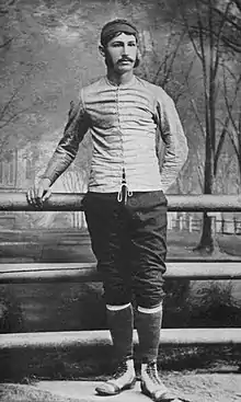 Image 33Walter Camp, the "Father of American Football", pictured here in 1878 as the captain of the Yale University football team (from History of American football)