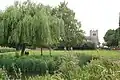 View across Cornmill Stream towards Waltham Abbey