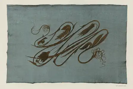 Woven whiplash design depicting the stems of cyclamen flowers, by Hermann Obrist (1895)