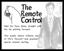 Instructions explaining how to hold the video game remote control.