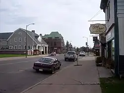 The main street (Bayfield Street / WIS 13) in downtown Washburn