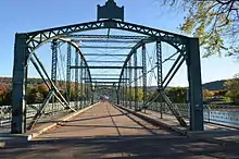 Looking down the Washington Street Bridge.