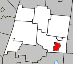 Location within La Haute-Yamaska RCM