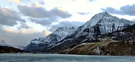 Waterton Lake in winter